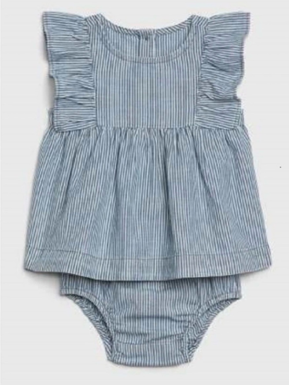 GAP Blue and White Striped Baby Top & Bloomer Set
